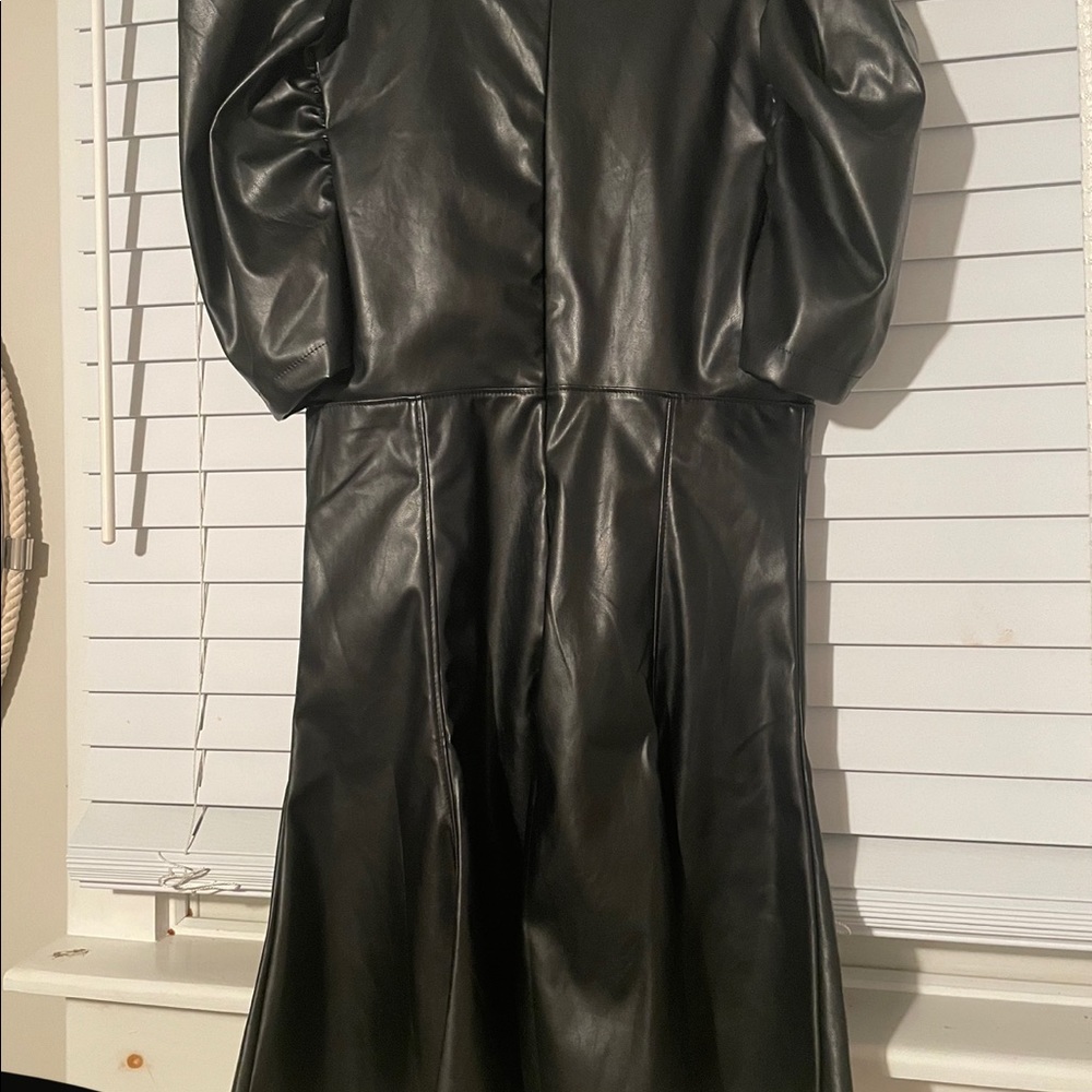 Karlie short Black leather dress
